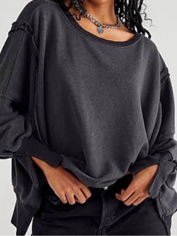 Free People Camden We The Free Oversized Washed Black Size M, Nwot!